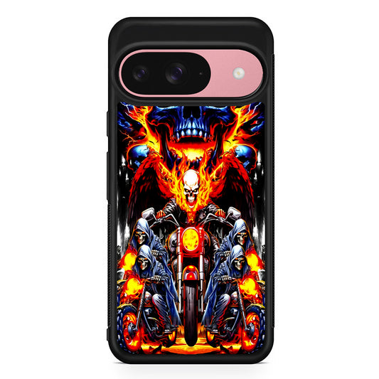 Ghost Rider and His Troops Google Pixel 9 Case | Google Pixel 9 Protective Rubber Case