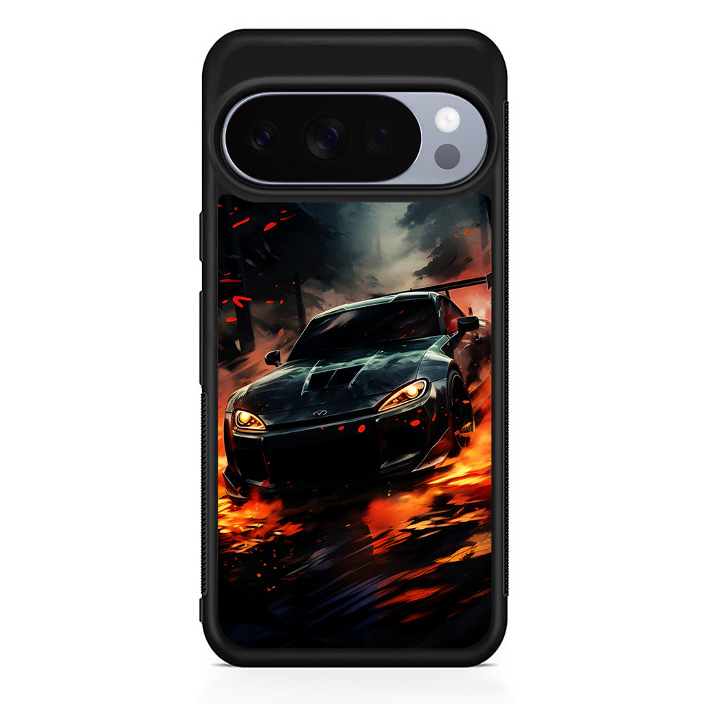 Sport Car Drift Smoke Google Pixel 10 Pro Case | Google Pixel 10 Rubber Protective Case