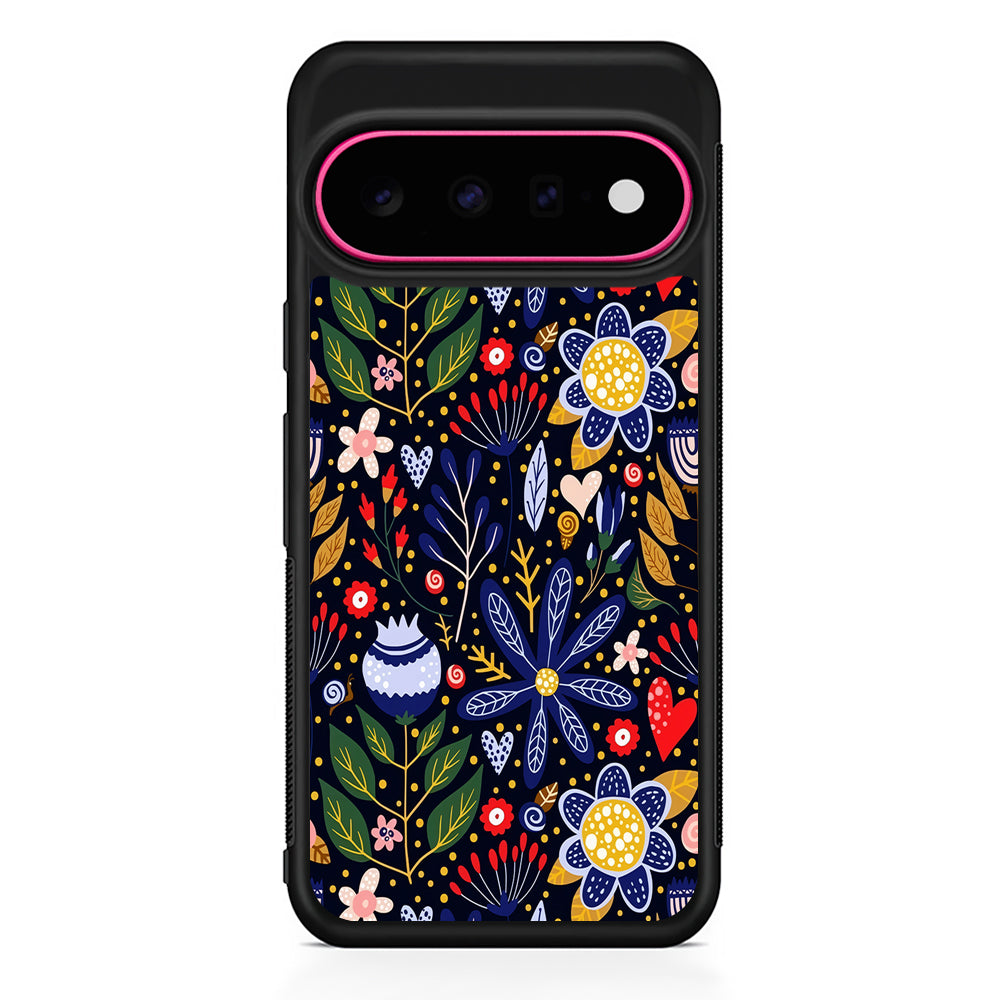 Flowers on a Dark Aesthetic Google Pixel 11 Case | Slim Shockproof Cover