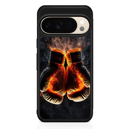 Boxing Gloves In Fire Google Pixel 10 Pro XL Case | Slim Google Pixel 10 Pro XL Protective Case