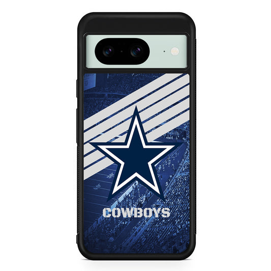 NFL Dallas Cowboys All Blue Stadium Google Pixel 8 Case | Durable Protective Cover for Google Pixel 8