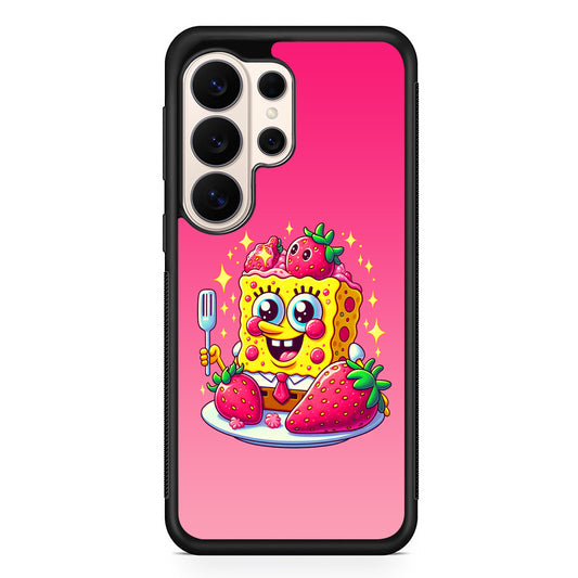 SpongeBob Eating Strawberry Samsung Galaxy S26 Ultra Case | Slim Protective Case for Samsung Galaxy S26 Ultra