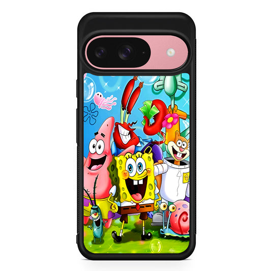 SpongeBob SquarePants Family Google Pixel 9 Case | Google Pixel 9 Protective Rubber Case