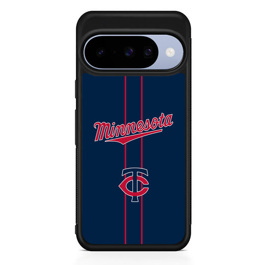 MLB Minnesota Twins Red Line Google Pixel 10 Case | Google Pixel 10 Rubber Protective Case