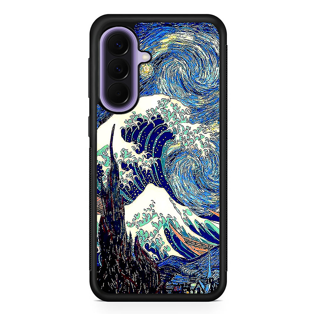 The Great Wave The Starry Night Samsung Galaxy A57 Case | Slim Samsung Galaxy A57 Rubber Case