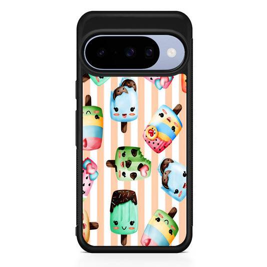 Cute Face Ice Cream Stick Google Pixel 10 Case | Google Pixel 10 Rubber Protective Case