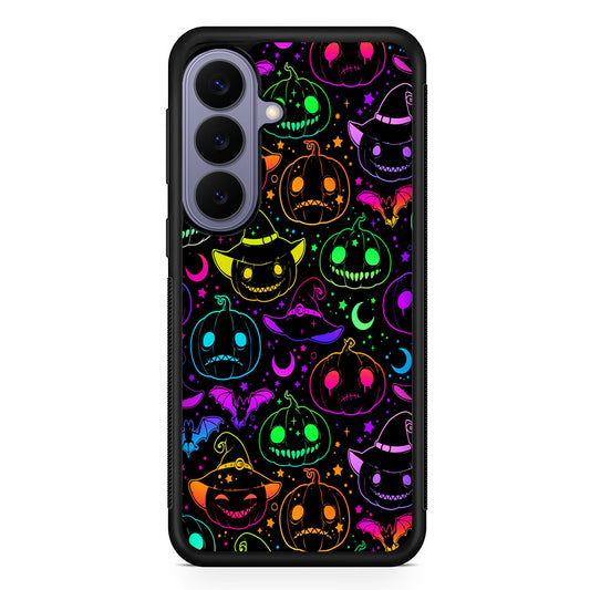 Halloween Pumpkins and Flying Bats Samsung Galaxy S26 Case | Durable Rubber Case for Samsung Galaxy S26