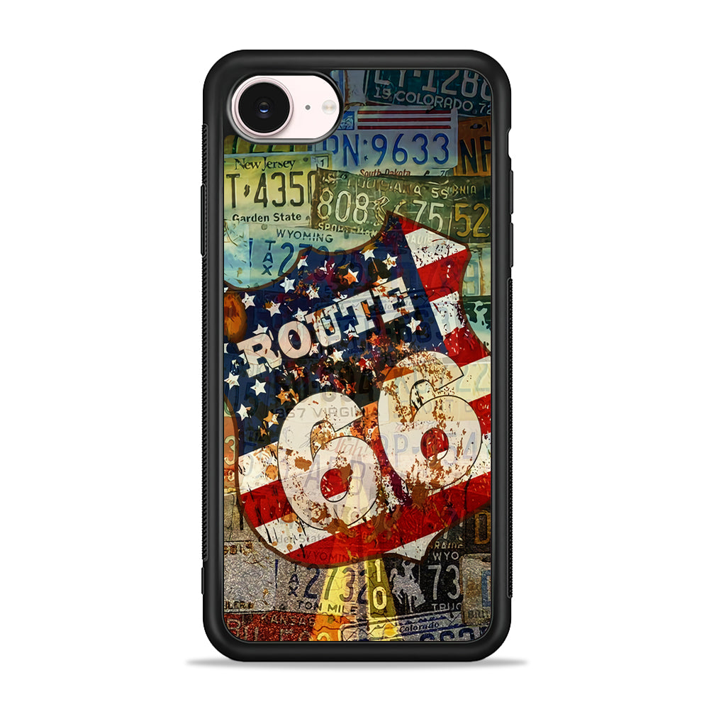 Route 66 Classic Plate iPhone 17e Case - Silicone Case