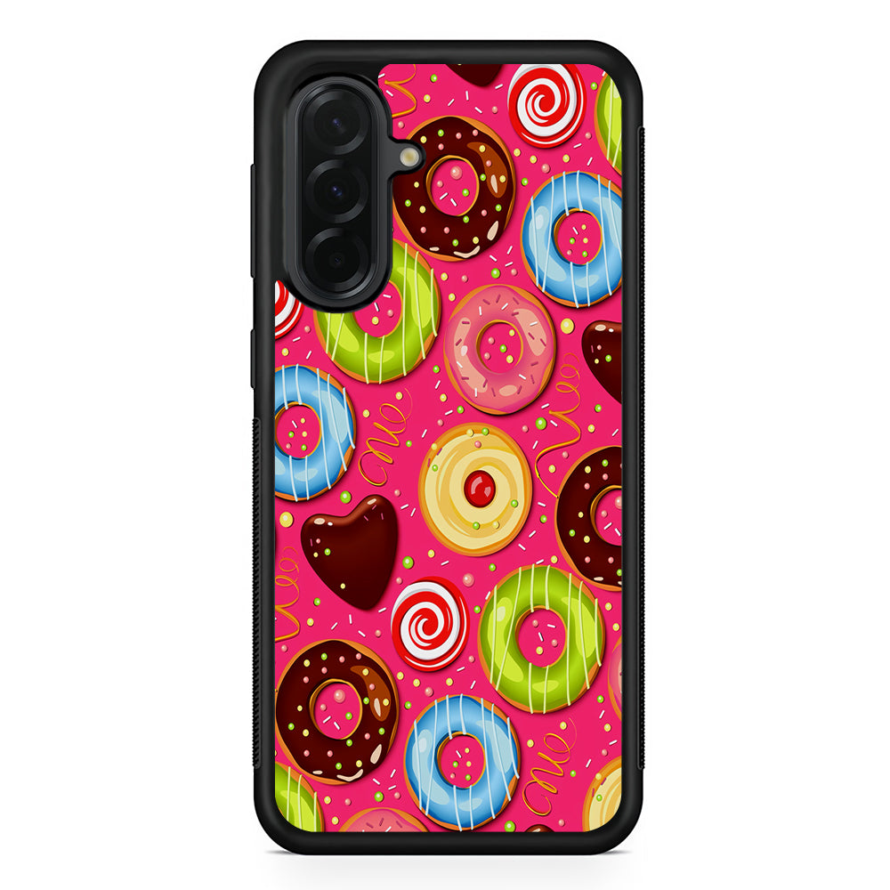 Pink Sweet Cute Donuts Samsung Galaxy A36 Case | Protective Rubber Cover