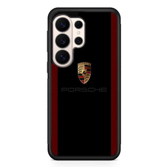 Porsche Logo Stripe Maroon Samsung Galaxy S26 Ultra Case | Slim Everyday Protection for Galaxy S26 Ultra
