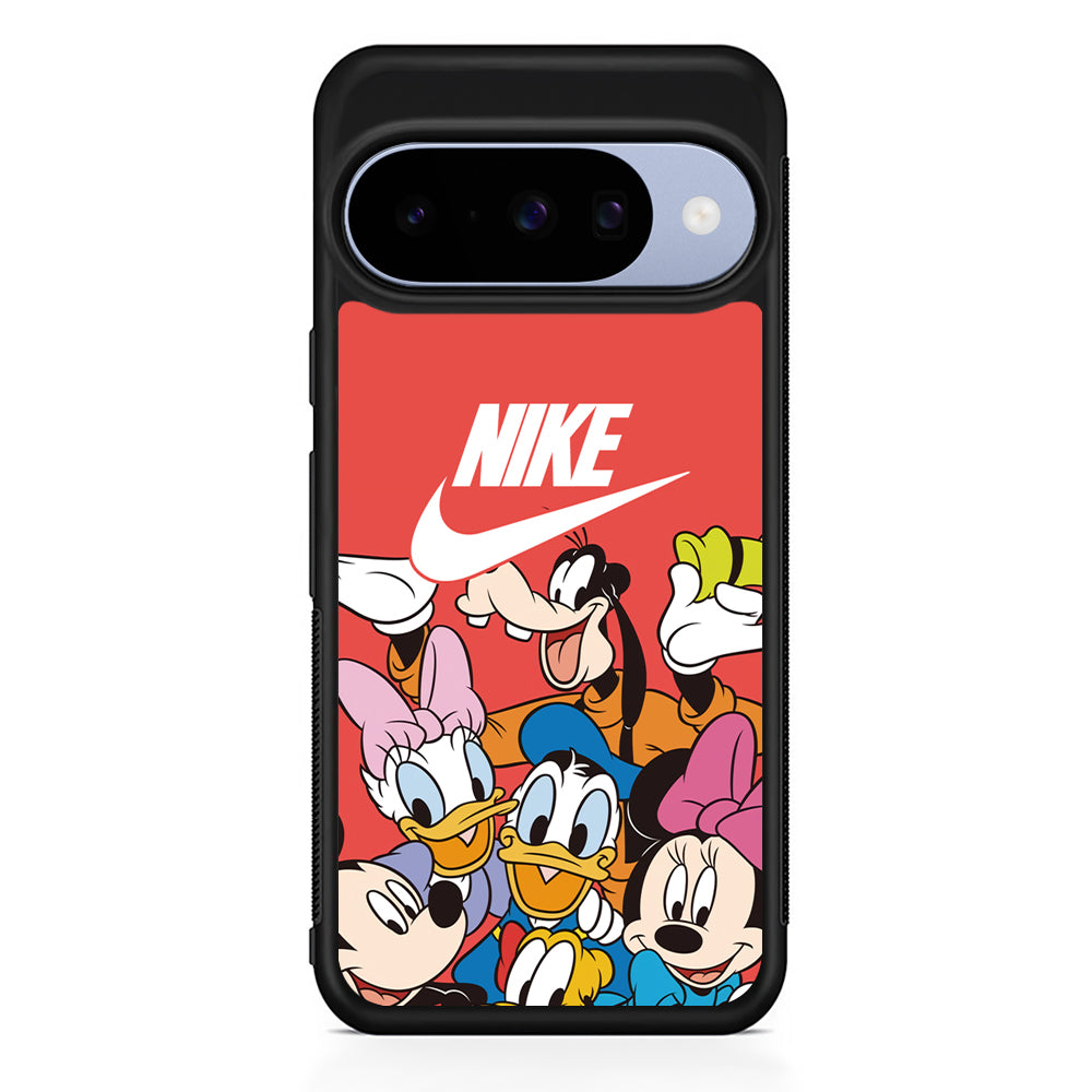 Nike Mickey Family Google Pixel 10 Case | Google Pixel 10 Rubber Protective Case