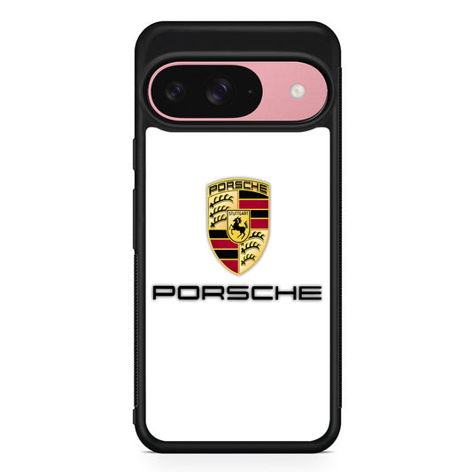 Porsche White Emblem Google Pixel 9 Case | Durable Google Pixel 9 Cover
