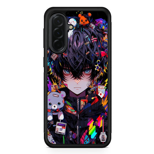 Anime Boy Bear Doll Aesthetic Samsung Galaxy A36 Case | Protective Rubber Cover