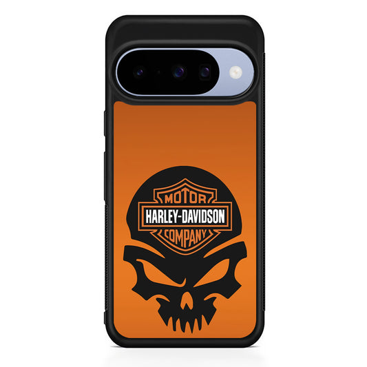 Harley Orange Skull Emblem Google Pixel 10 Case | Google Pixel 10 Rubber Protective Case
