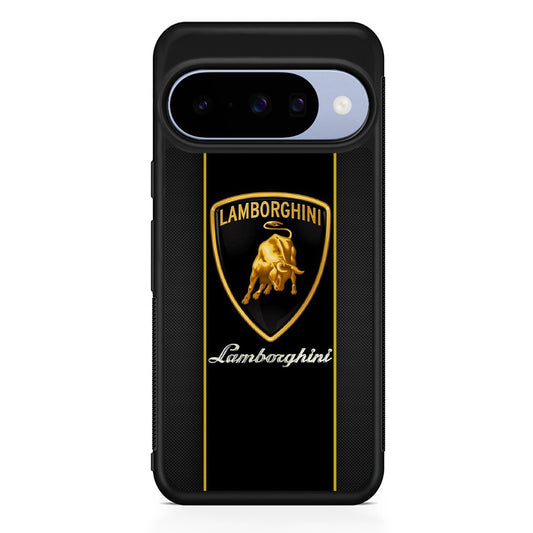 Lamborghini Carbon Stripe Gold Google Pixel 10 Case | Google Pixel 10 Rubber Protective Case