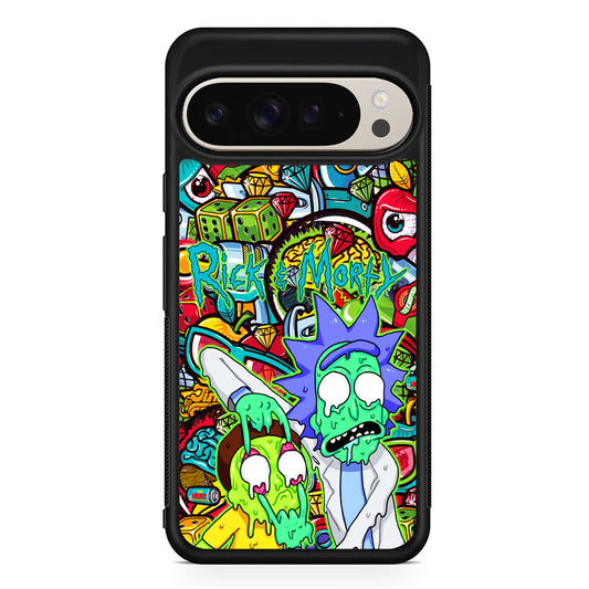 Rick and Morty Melt in Doodle Google Pixel 9 Pro Case | Slim Protective Cover