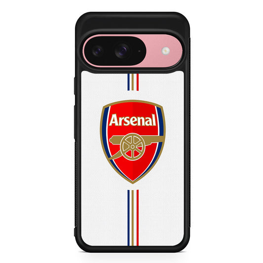 Arsenal Emblem Stripe Line Google Pixel 9 Case | Google Pixel 9 Protective Rubber Case