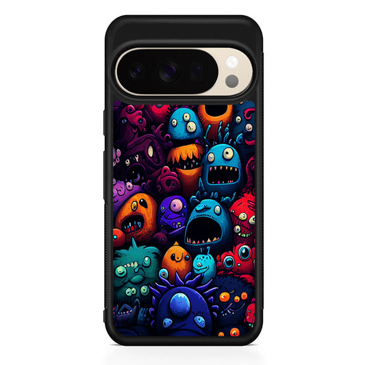 Colorful Monster Doodle Art Google Pixel 10 Pro XL Case | Slim Google Pixel 10 Pro XL Protective Case
