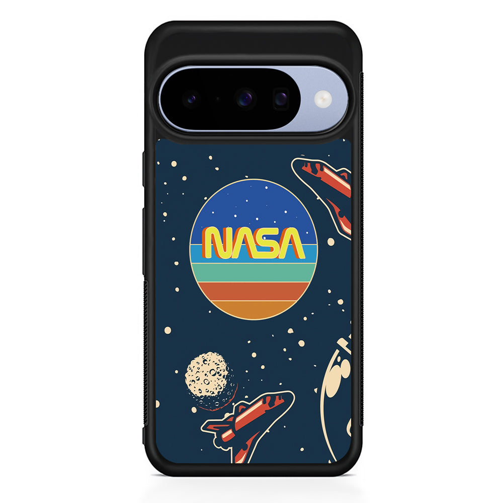 Nasa Retro Space Google Pixel 10 Case | Google Pixel 10 Rubber Protective Case