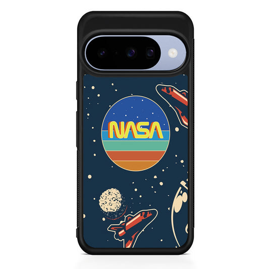 Nasa Retro Space Google Pixel 10 Case | Google Pixel 10 Rubber Protective Case