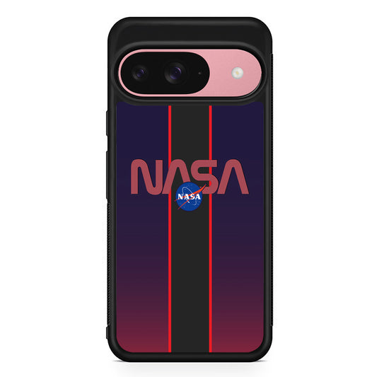 Nasa Stripe Line Red Google Pixel 9 Case | Google Pixel 9 Protective Rubber Case