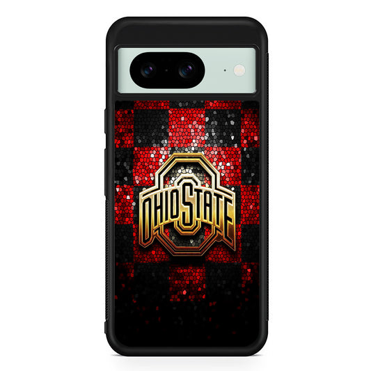 Ohio State Red Black Glitter Google Pixel 8 Case | Durable Protective Cover for Google Pixel 8