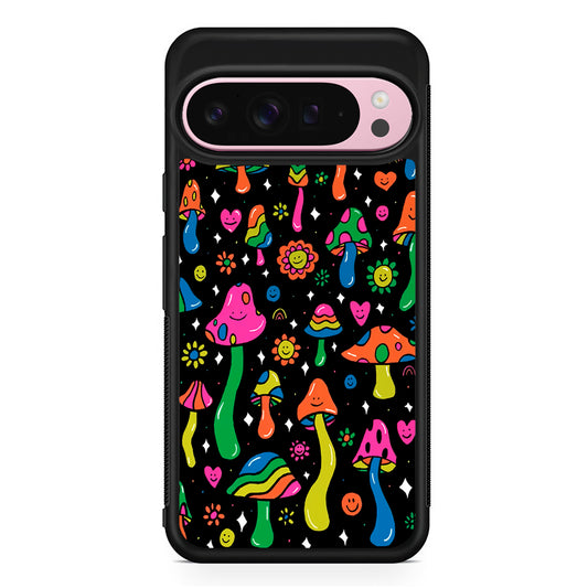 Various Mushrooms Smile Colorful Google Pixel 9 Pro XL Case | Protective Cover