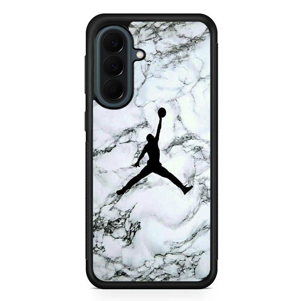 Jordan White Marble Logo Samsung Galaxy A37 Case | Custom Samsung Galaxy A37 Protective Cover