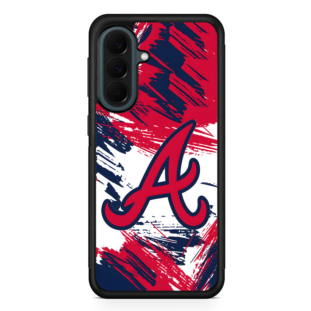 MLB Atlanta Braves Logo Samsung Galaxy A37 Case | Samsung Galaxy A37 Rubber Phone Case