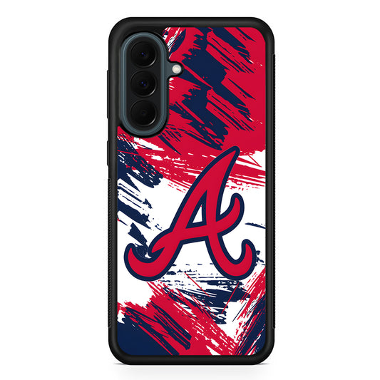 MLB Atlanta Braves Logo Samsung Galaxy A37 Case | Samsung Galaxy A37 Rubber Phone Case
