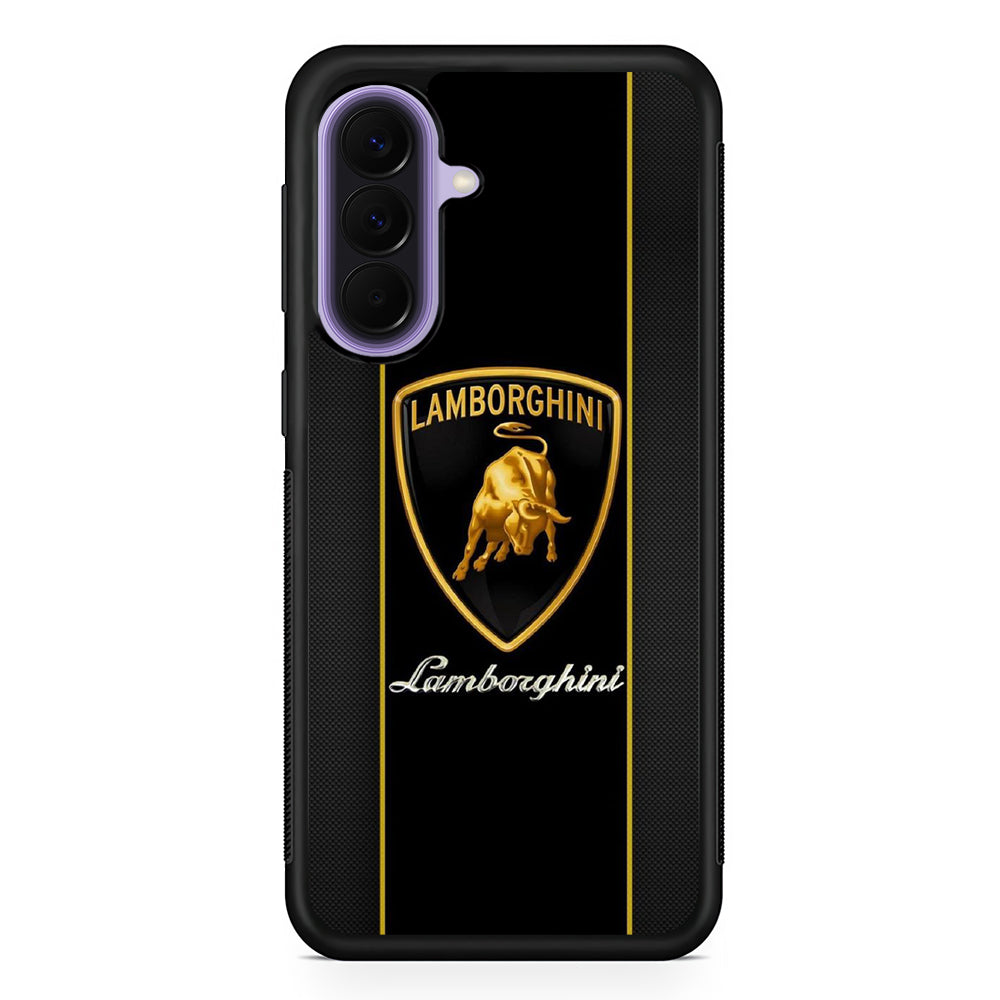 Lamborghini Carbon Stripe Gold Samsung Galaxy A57 Case | Slim Samsung Galaxy A57 Rubber Case
