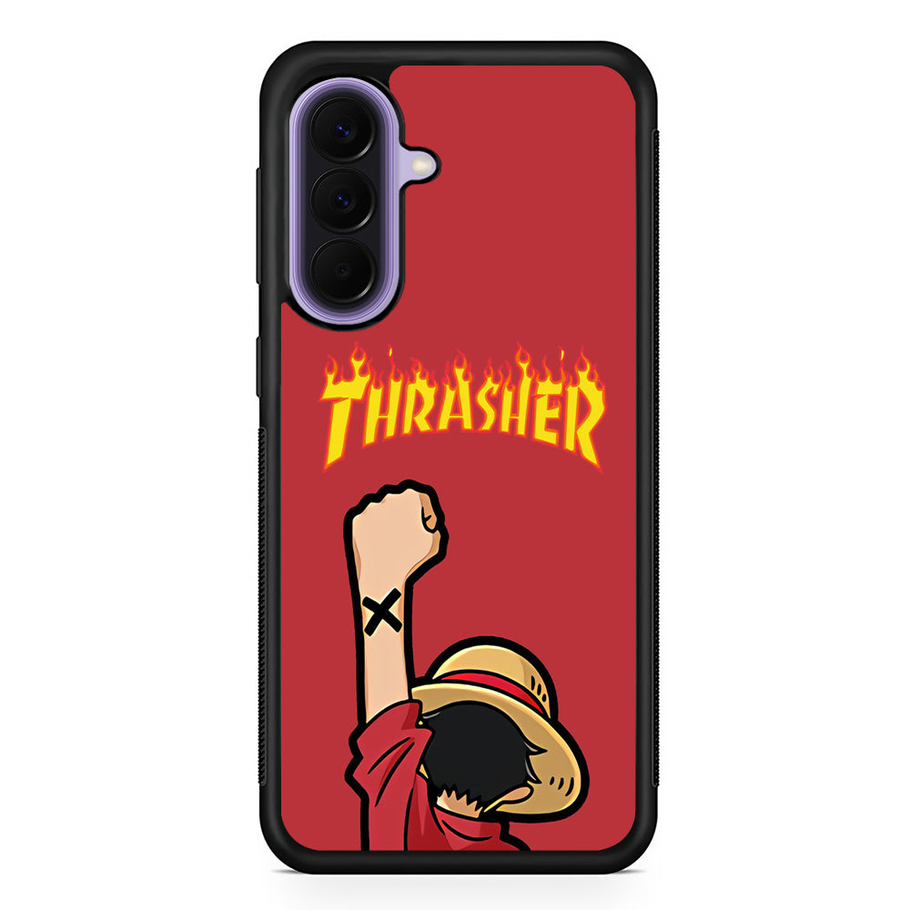 Thrasher Maroon Luffy Samsung Galaxy A57 Case | Samsung Galaxy A57 Protective Cover