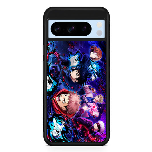 Main Characters of Jujutsu Kaisen Google Pixel 8 Pro Case | Slim Rubber Case for Google Pixel 8 Pro