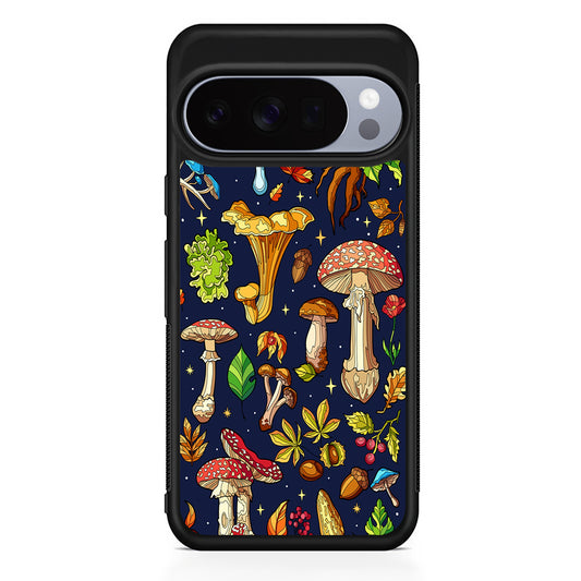 Various Mushrooms Autumn Google Pixel 10 Pro Case | Slim Google Pixel 10 Pro Rubber Case
