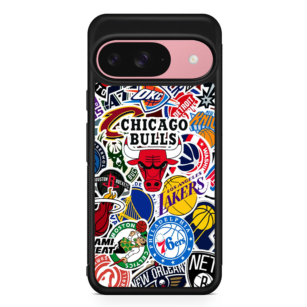 Collection of NBA Club logos Google Pixel 9 Case | Google Pixel 9 Protective Rubber Case