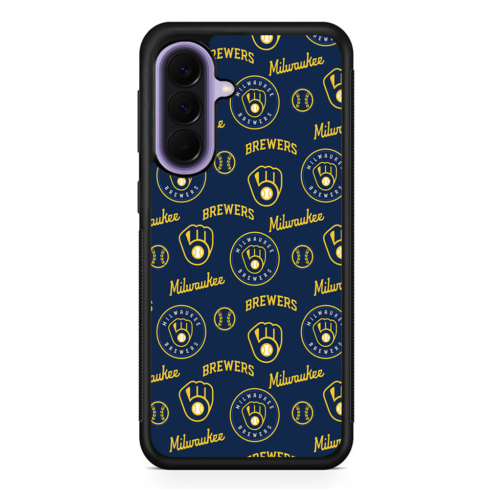 MLB Milwaukee Brewers Pattern Samsung Galaxy A57 Case | Slim Samsung Galaxy A57 Rubber Case