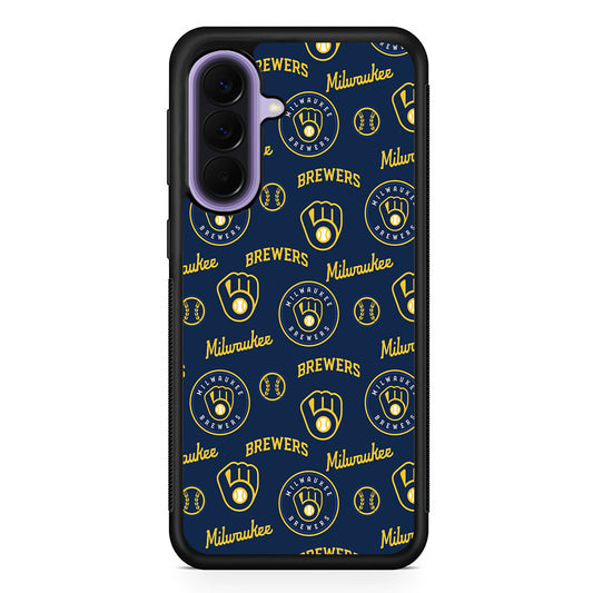 MLB Milwaukee Brewers Pattern Samsung Galaxy A57 Case | Slim Samsung Galaxy A57 Rubber Case