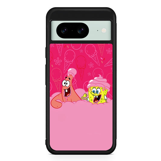 Spongebob and Patrick Eating Ice Cream Google Pixel 8 Case | Durable Protective Cover for Google Pixel 8
