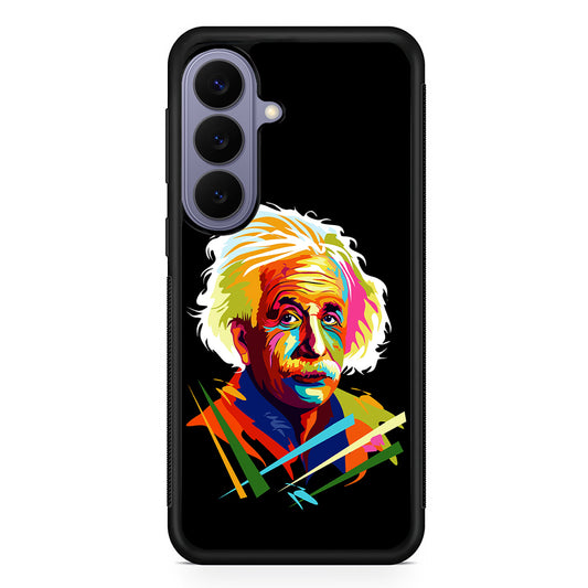 Albert Einstein Pop Art Black Samsung Galaxy S26 Case | Durable Rubber Case for Samsung Galaxy S26
