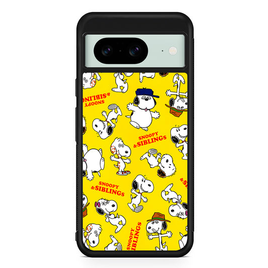 Snoopy and Siblings Dance Google Pixel 8 Case | Durable Protective Cover for Google Pixel 8