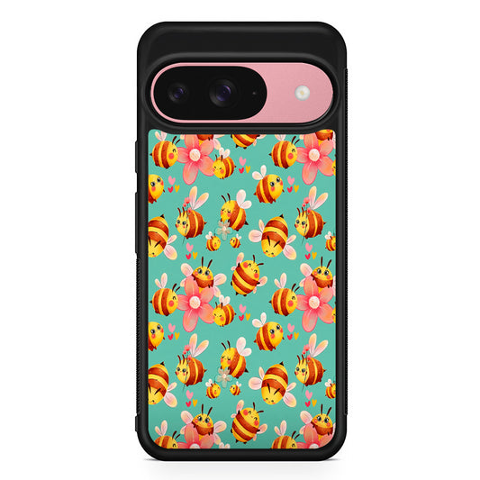 Cute Cartoon Honey Bees Google Pixel 9 Case | Google Pixel 9 Protective Rubber Case