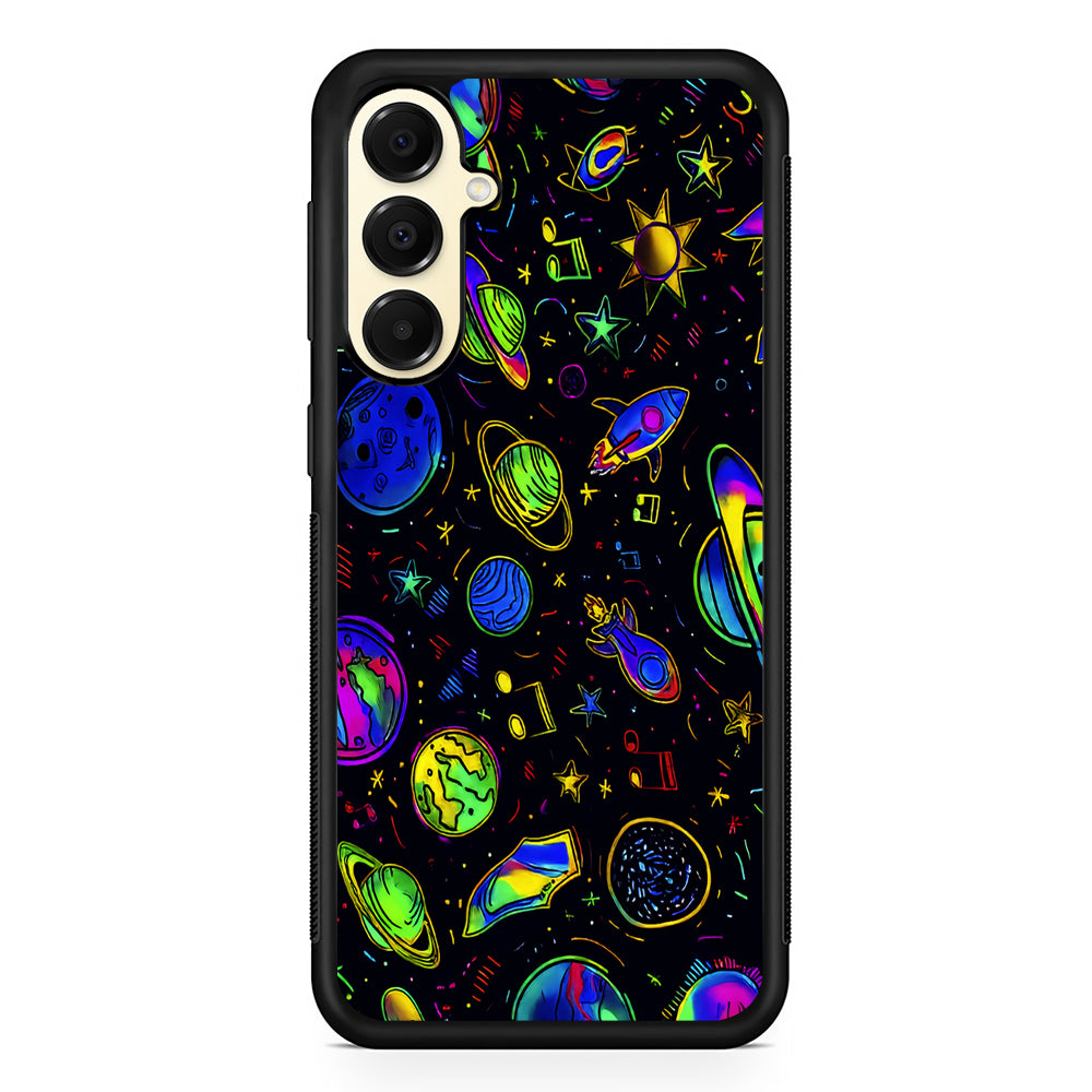 Space Planets and Spaceships Samsung Galaxy A16 Case | Slim Rubber Samsung Galaxy A16 Case
