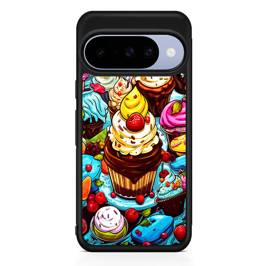 Sweet Desserts Food Doodle Google Pixel 10 Case | Google Pixel 10 Rubber Protective Case