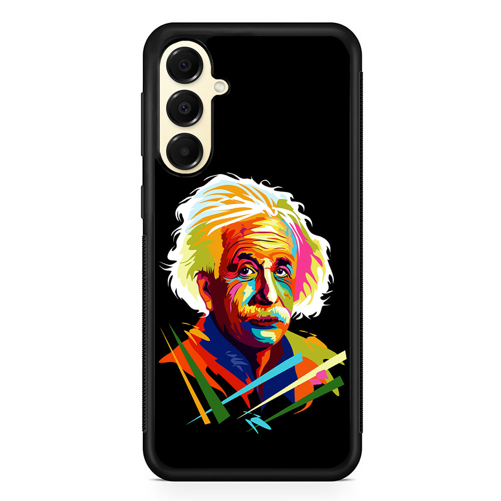 Albert Einstein Pop Art Black Samsung Galaxy A16 Case | Slim Rubber Samsung Galaxy A16 Case