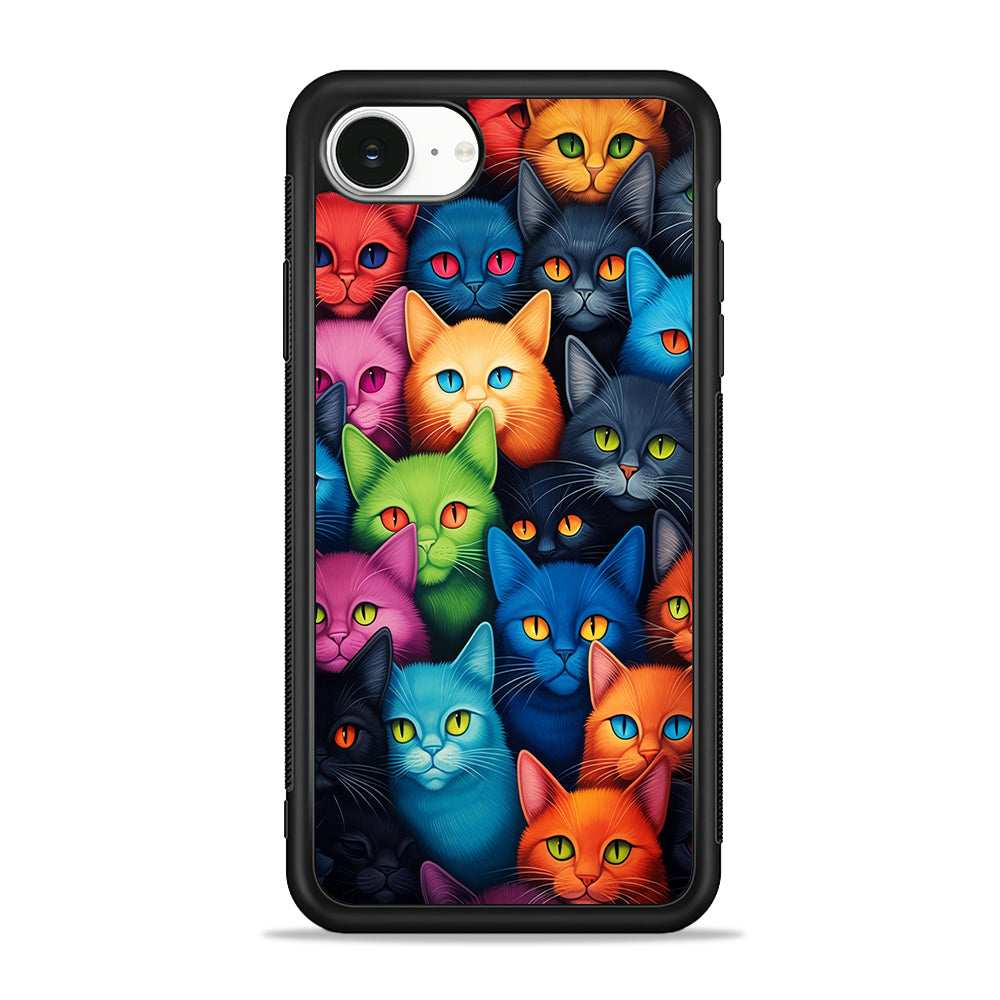 Collection of Colorful Cats iPhone 16e Case | Protective Phone Cover