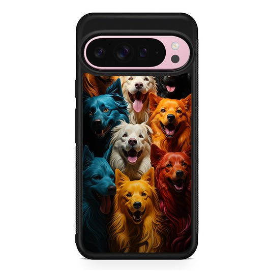 Collection of Colorful Dogs Google Pixel 9 Pro XL Case | Protective Cover