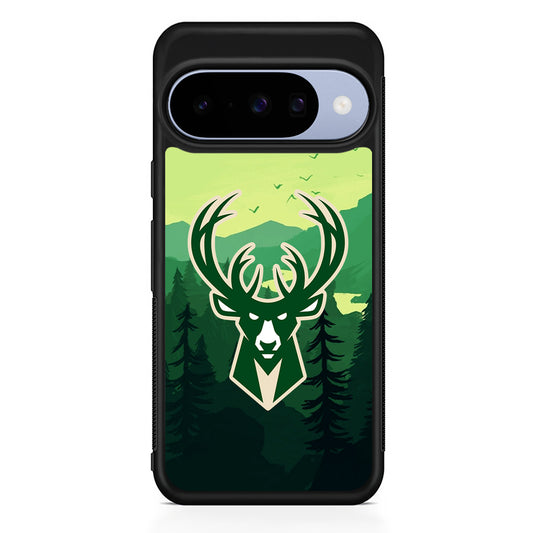 NBA Milwaukee Bucks Forest Google Pixel 10 Case | Google Pixel 10 Rubber Protective Case