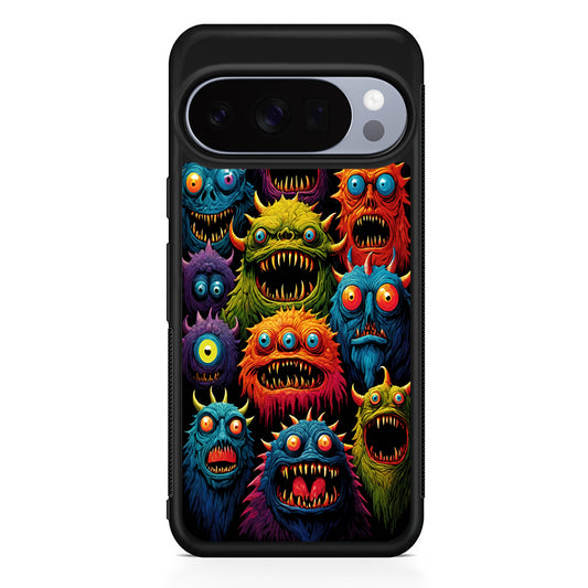 Colorful Scary Monster Doodle Google Pixel 10 Pro Case | Slim Google Pixel 10 Pro Rubber Case