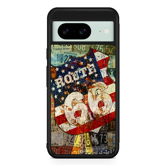Route 66 Classic Plate Google Pixel 8 Case | Durable Protective Cover for Google Pixel 8