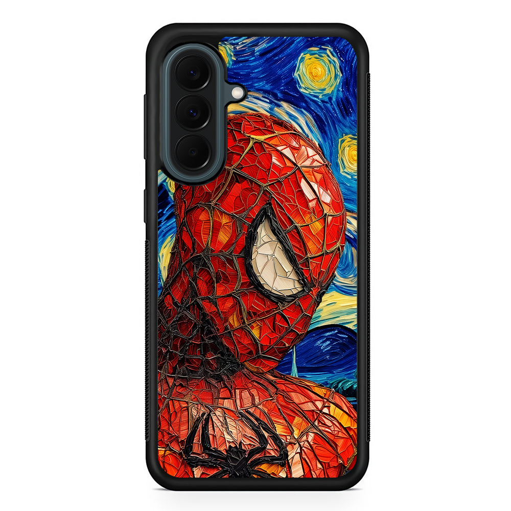 Spiderman Starry Night Samsung Galaxy A37 Case | Samsung Galaxy A37 Rubber Phone Case